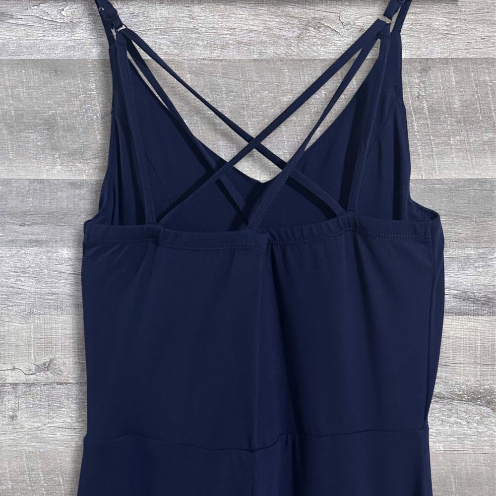 Market & Spruce Alisha Strappy Back V-Neck Jersey Knit Maxi Dress Womens S Navy - Picture 5 of 8